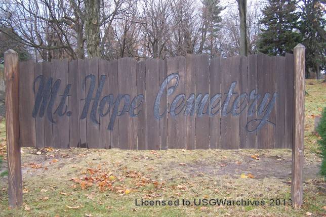 Mt. Hope Cemetery sign