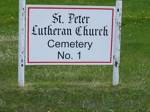 St. Peter Lutheran Church Cemetery #1 sign