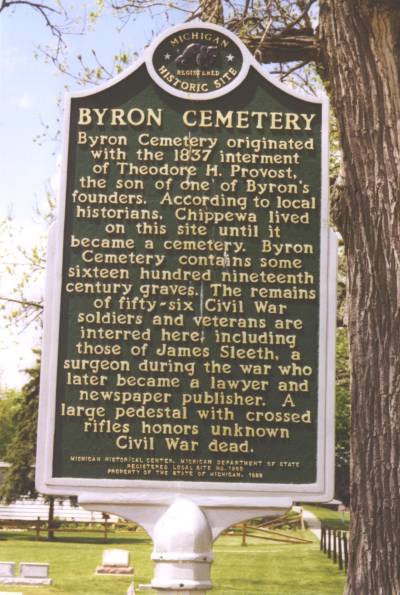 Byron Cemetery Sign