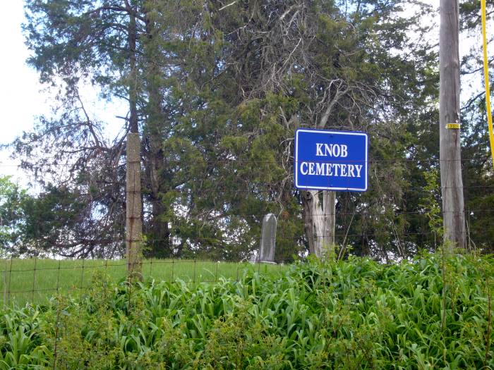 Knob Cemetery sign