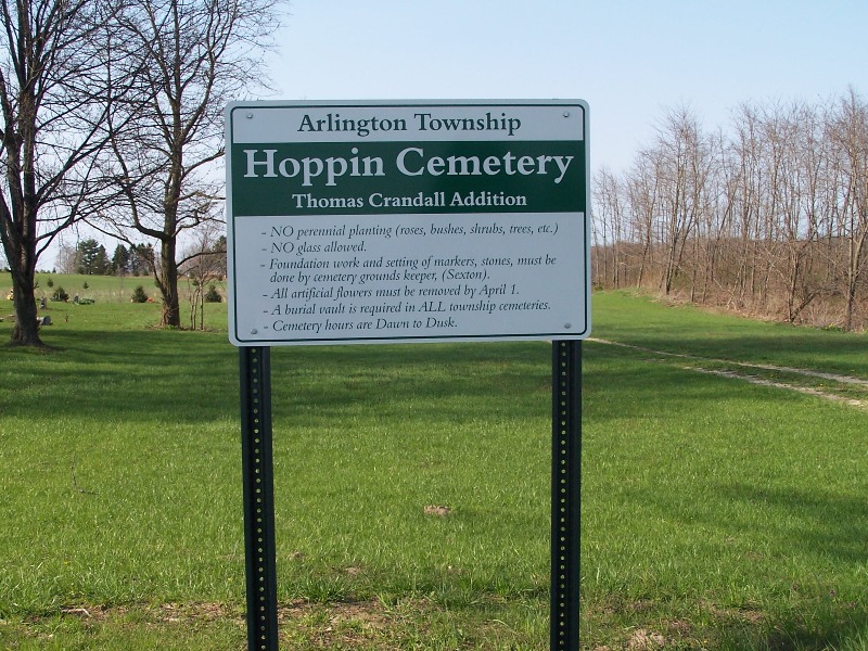 Hoppin Cemetery sign