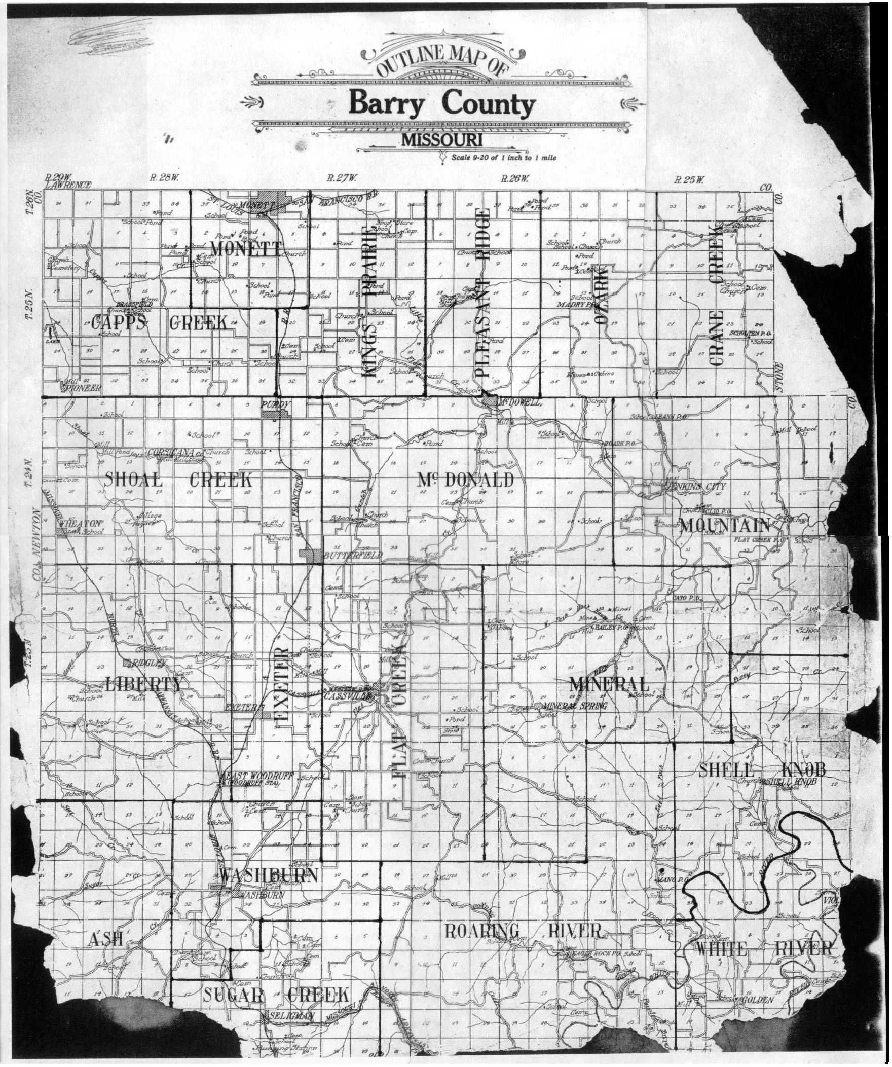 1909 Maps Barry Co Mo Usgenweb Archives