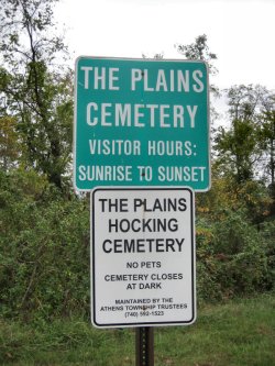 Sign For The Plains Cemetery