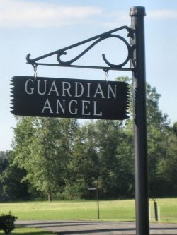 Sign For Holy Cross Cemetery, 11539 National Road S.W., U.S. Route 40 East, 
Pataskala, Licking County Ohio 43062-8304