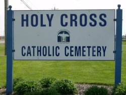 Sign For Holy Cross Cemetery, 11539 National Road S.W., U.S. Route 40 East, 
Pataskala, Licking County Ohio 43062-8304