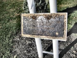 Large Cross with Bronze Plate Photo.