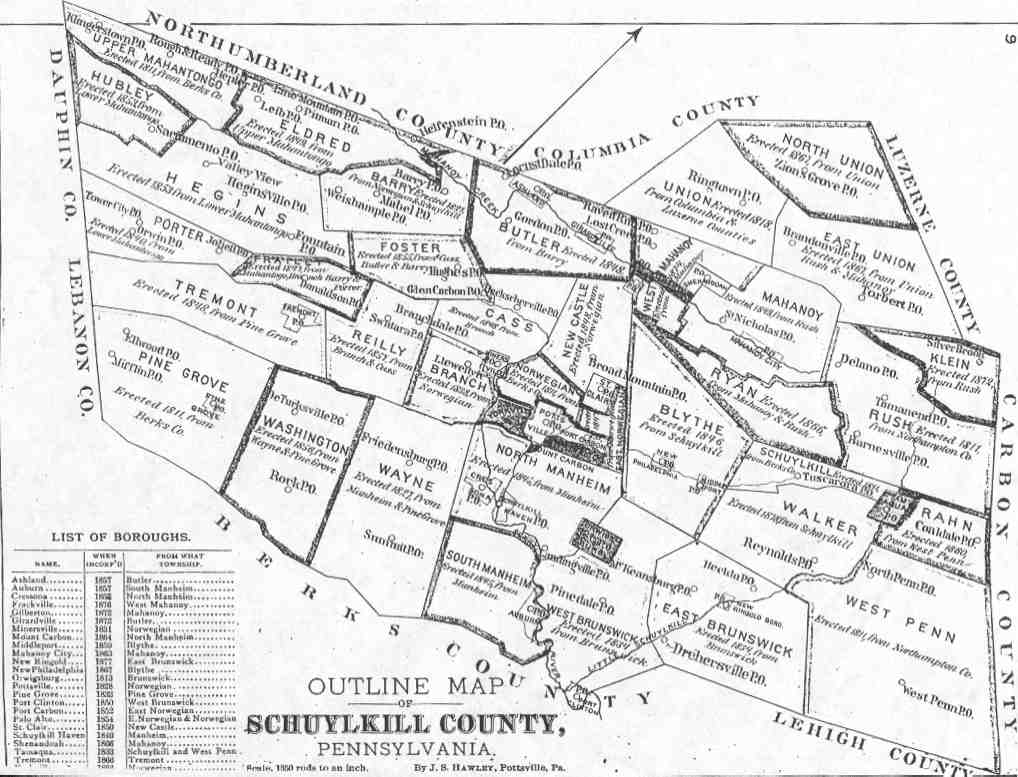 Schuylkill County Map