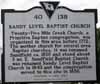 Sandy Level Baptist Church Historical Sign - Front