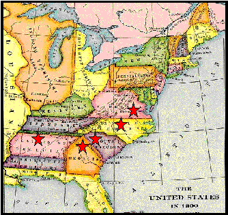 1800 U.S. Map