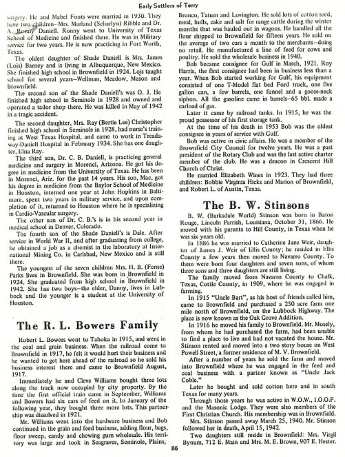 Article from 'Early Settlers of Terry: A History of Terry County, Texas'