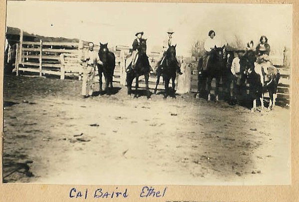Ethel & Cal Baird on the Thompson Ranch, Hutchinson County, Texas