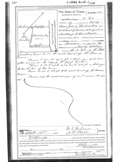 African-American section of the 
First Street Cemetery, McLennan County, Texas