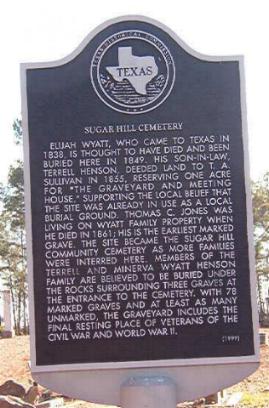 Sugar Hill Cemetery historical marker, Panola County, Texas