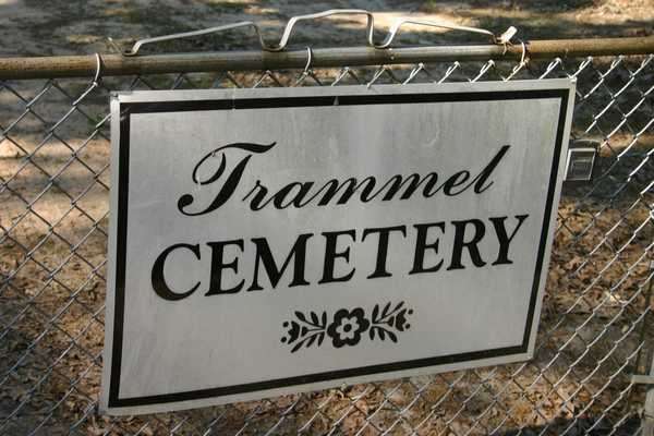 Trammel cemetery sign, Rusk County, Texas