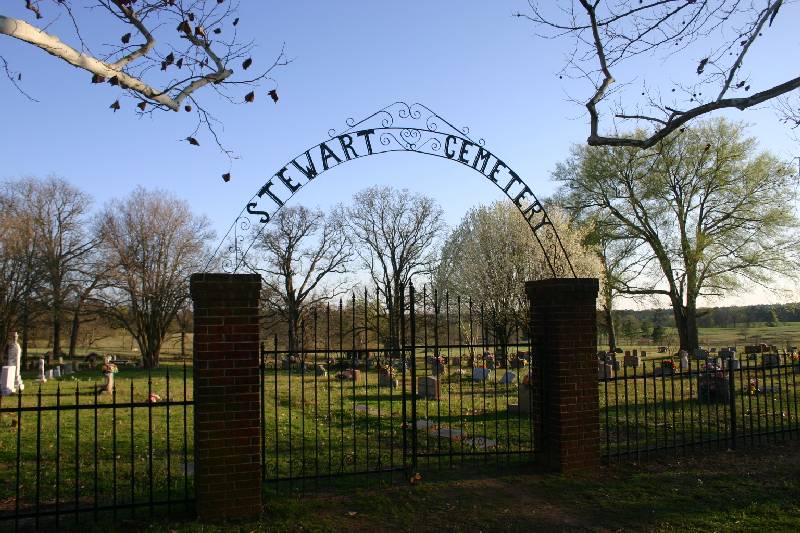 Stewart cemetery entrance, Rusk County, Texas