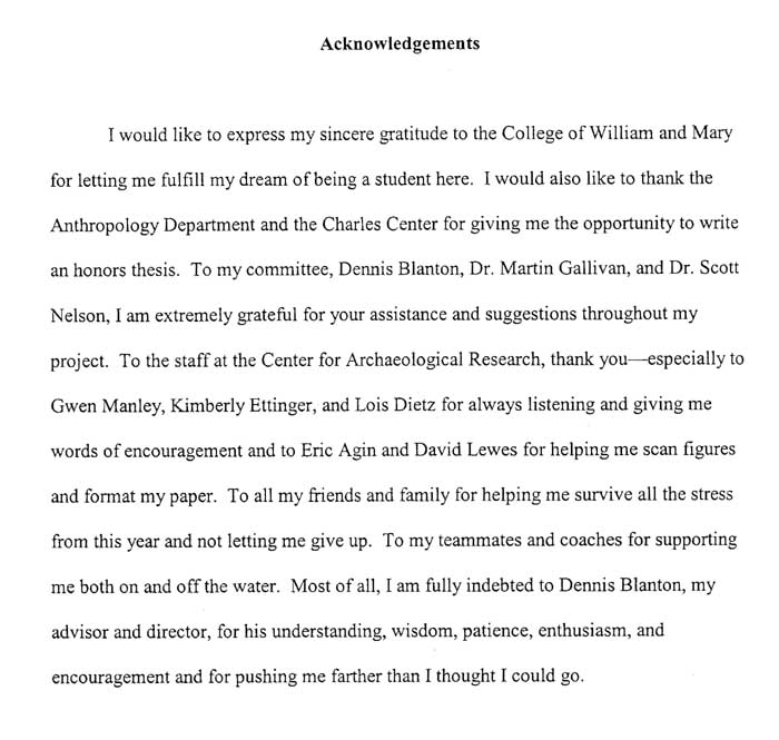 How to write an acknowledgement section in a thesis